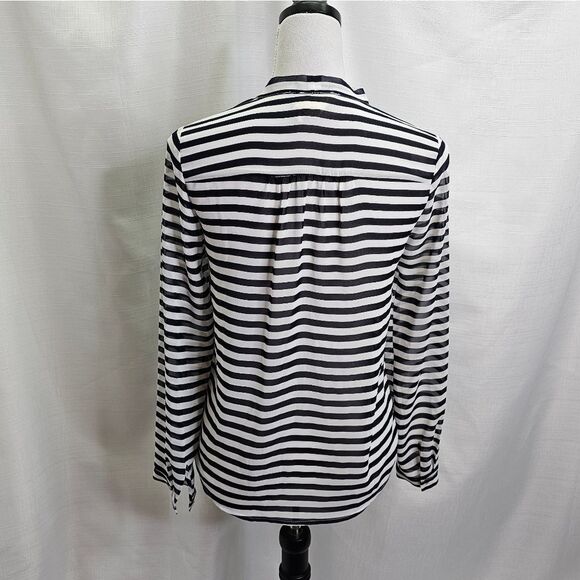 Urban Outfitters Coincidence & Chance Blue Striped Tie Neck Blouse Size XS - Picture 7 of 10